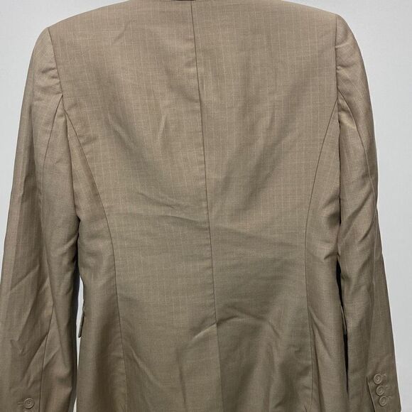 Calvin Klein Men's Khaki Notch Lapel Single Button Blazer Size 2 - Picture 4 of 7